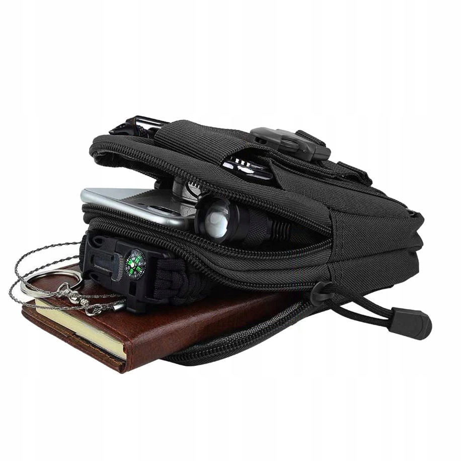 Saszetka wojskowa taktyczna przypinana do paska taktyczna czarna SURVIVAL Marka WatchMe