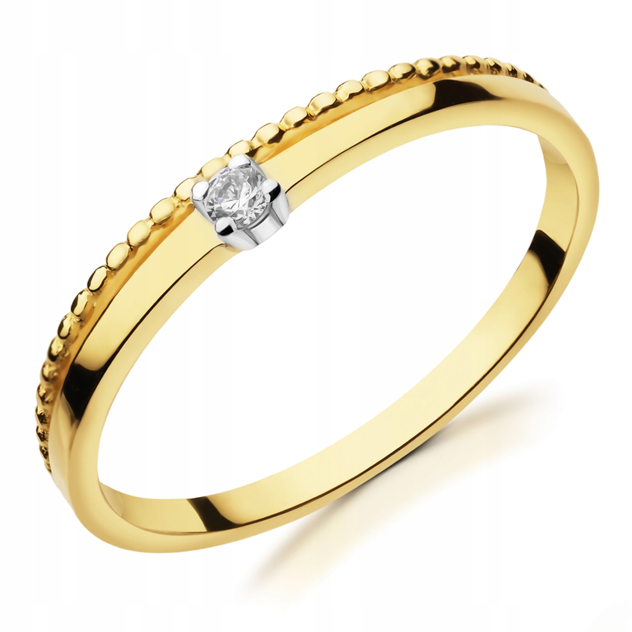 

Złoty Pierścionek Zaręczynowy 333 8K Cyrkonia r11