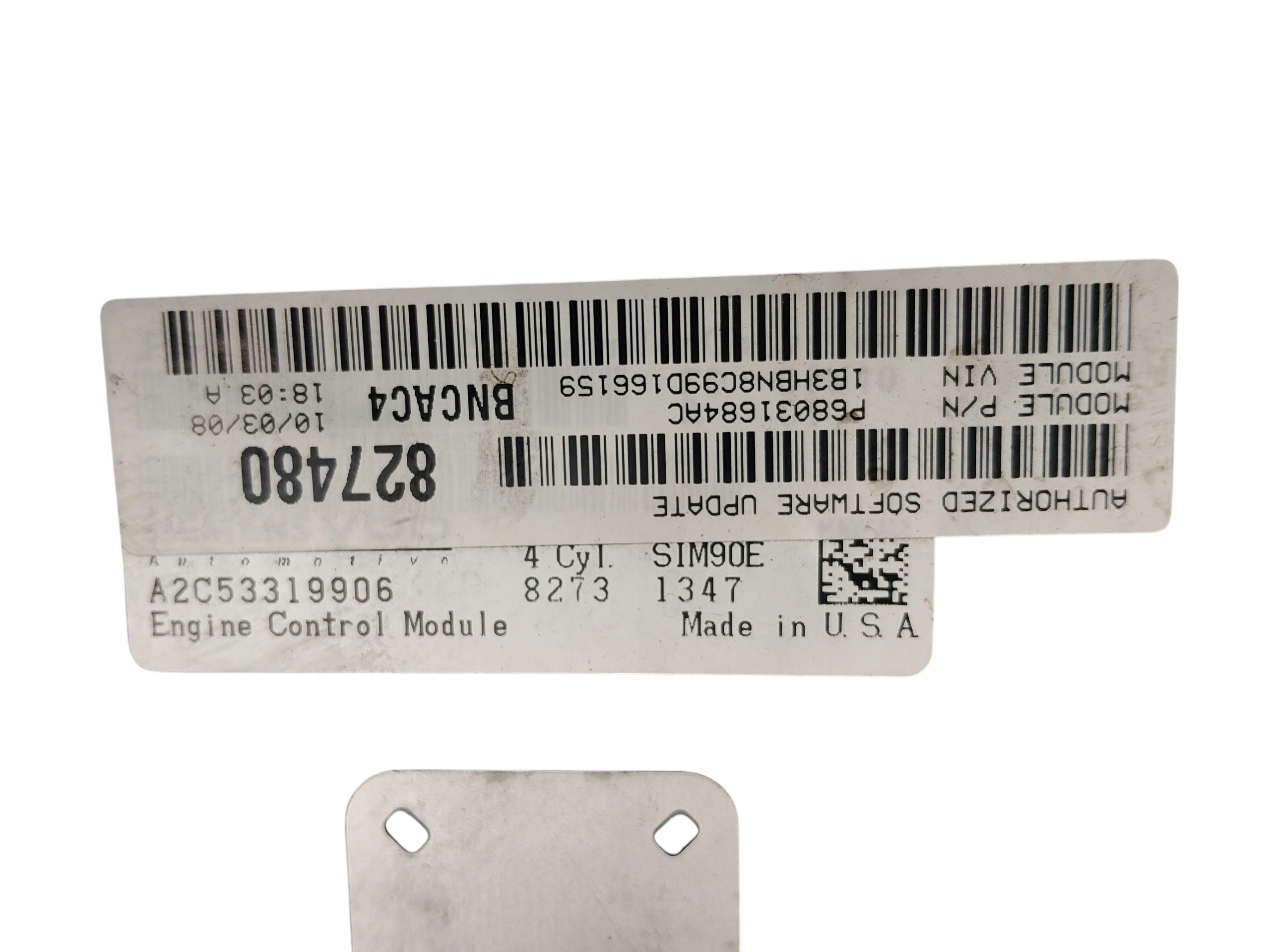 computer control unit of the engine DODGE CALIBER 1.8 16V 150KM EBA P68031684AC