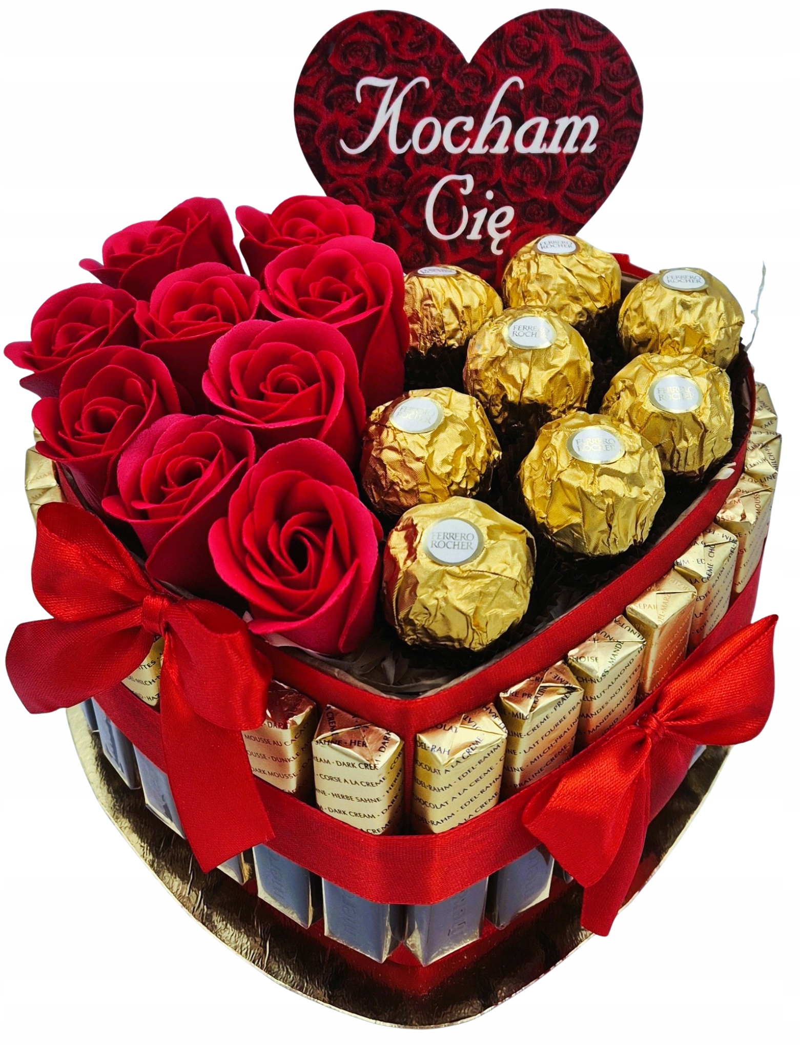 Tort Merci Kosz Prezentowy Zestaw Słodyczy Urodziny dla Niej Żony