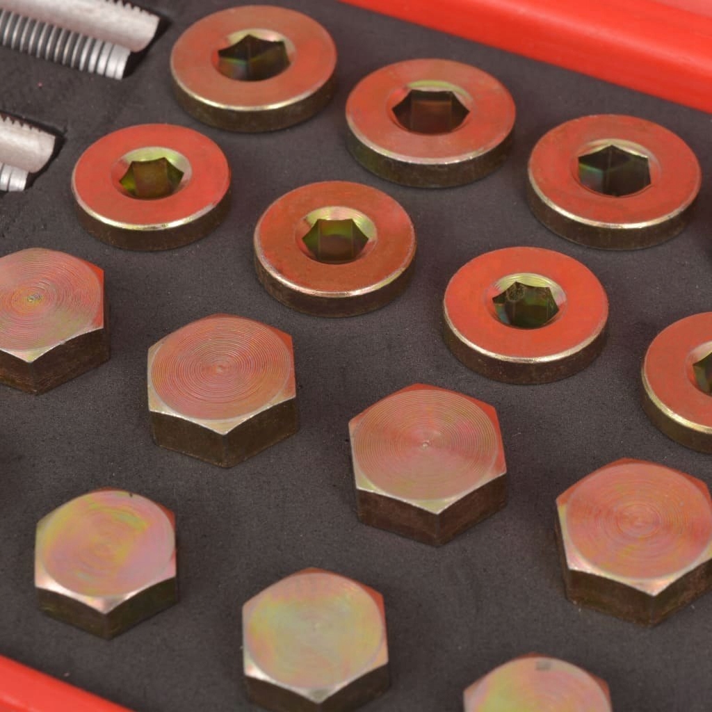 Комплект для ремонта резьбы масляных пробок, 63 элемента