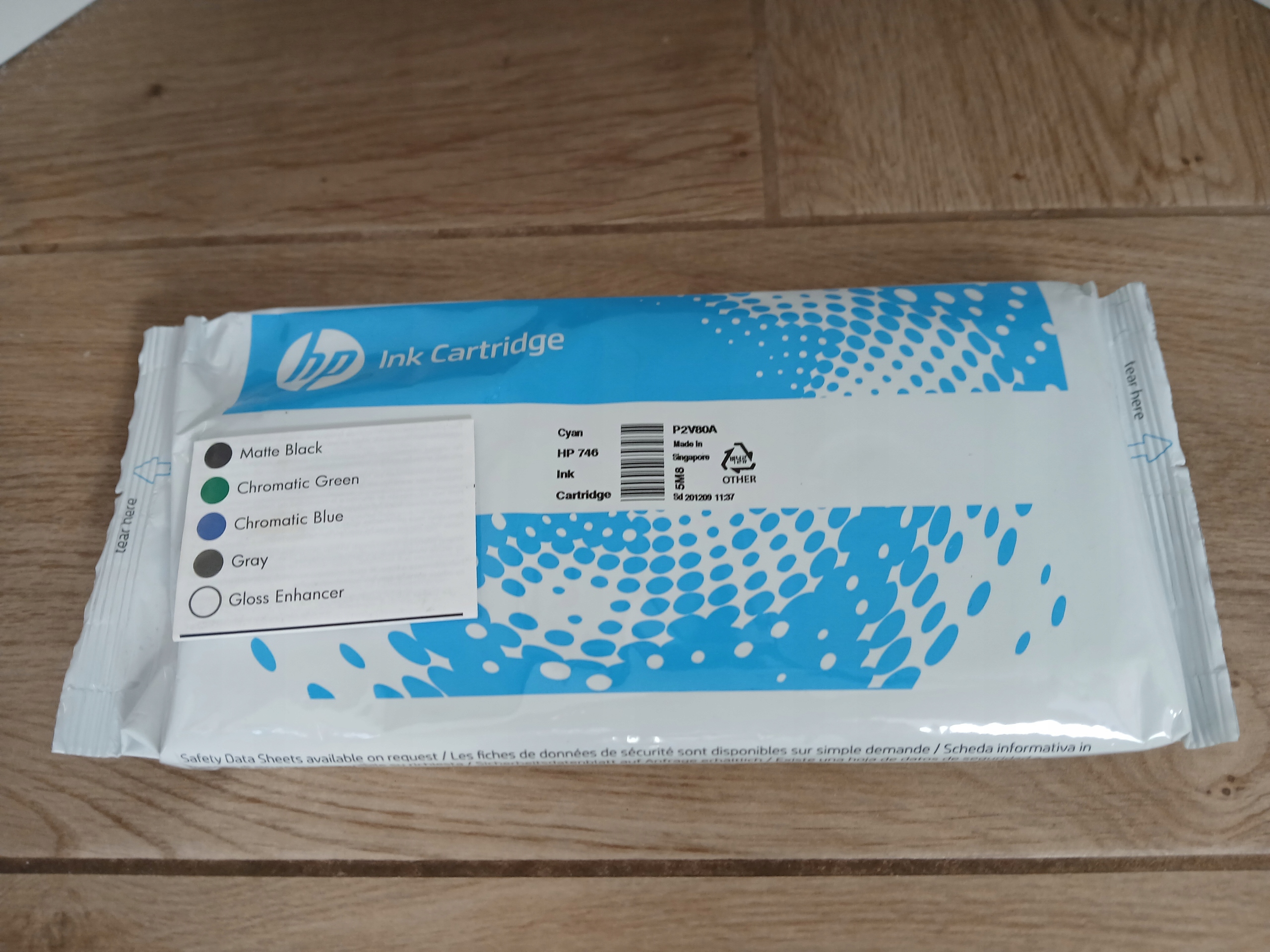 Tusz Hp 746 Cyan P2V80A Originál