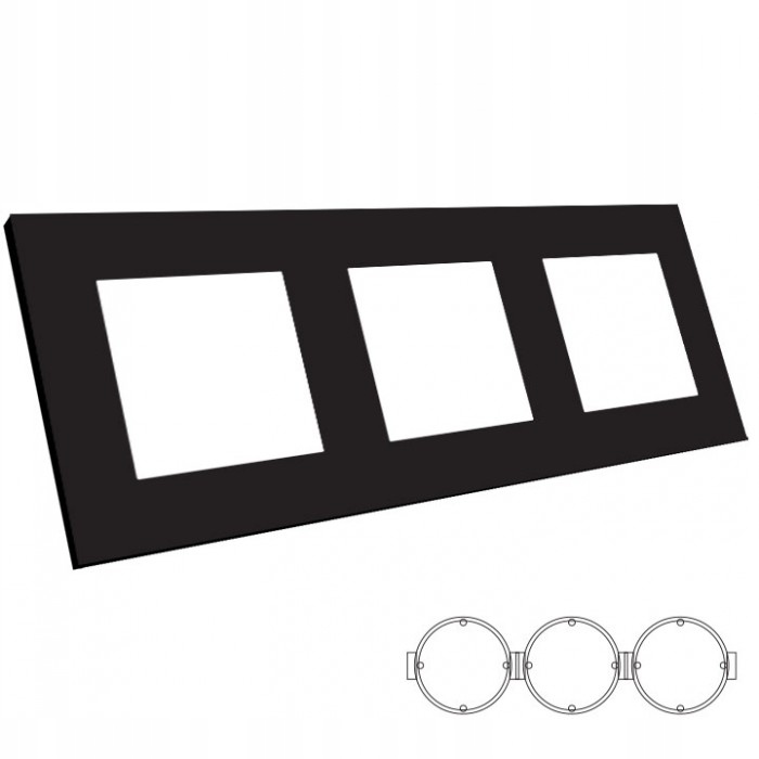 B-LINE DLX CZARNA RAMKA PLASTIKOWA POTRÓJNA X3
