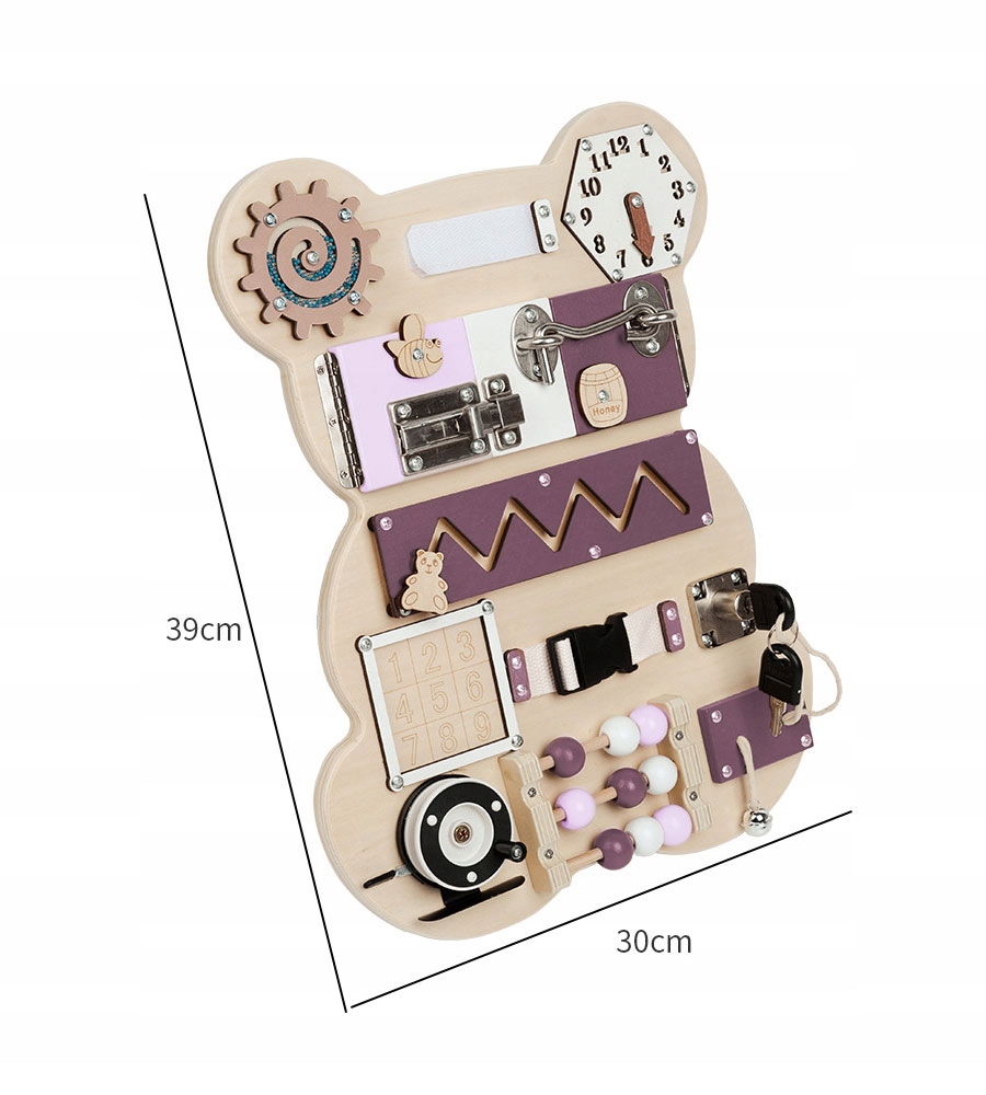 Tablica manipulacyjna sensoryczna Montessori Bear Wiek dziecka 3 lata +