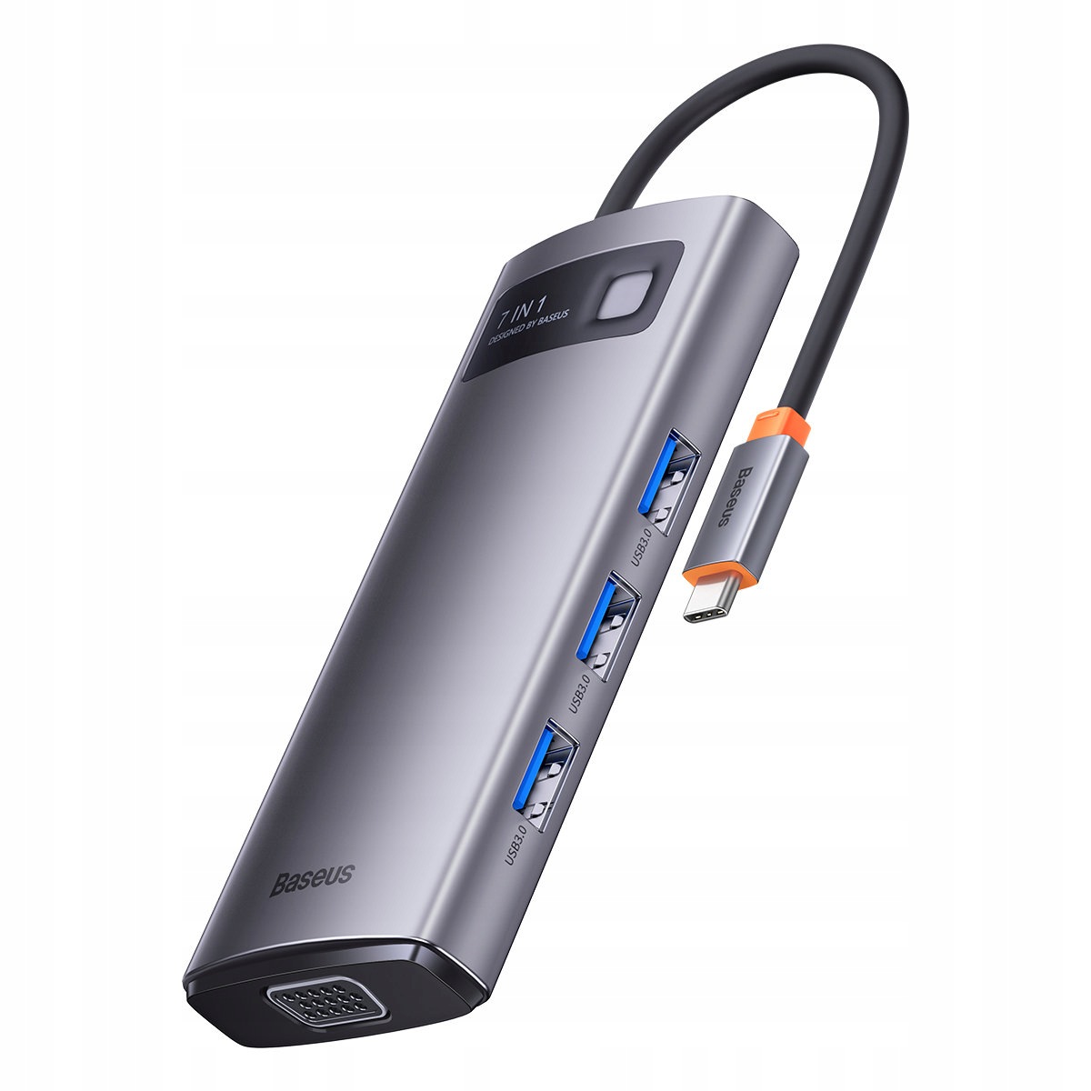 Dokovací stanice Hub 7v1 Usb-c 1xHDMI 1xVGA 3xUSB 3.2 1xPower Delivery RJ-45