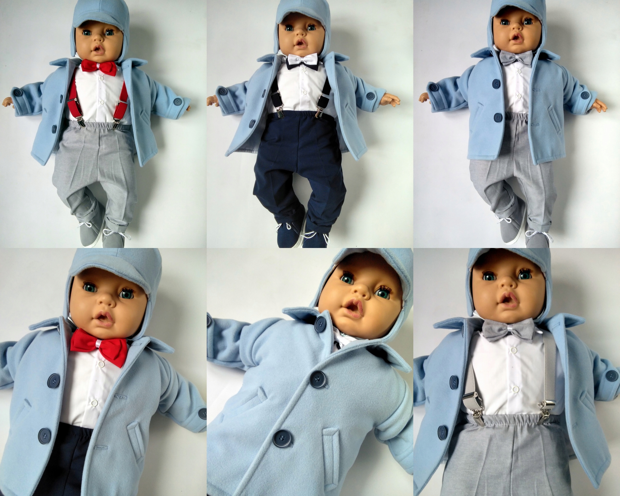 KURTKA PŁASZCZYK do chrztu flausz JESIEŃ czapka 86 Kolor niebieski