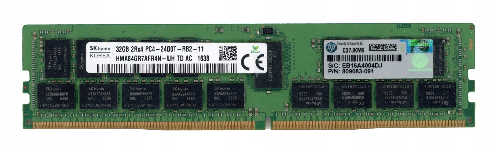 Hynix 32GB DDR4 2Rx4 PC4-2400T PC4-19200 HMA84GR7AFR4N-UH Ecc Registered