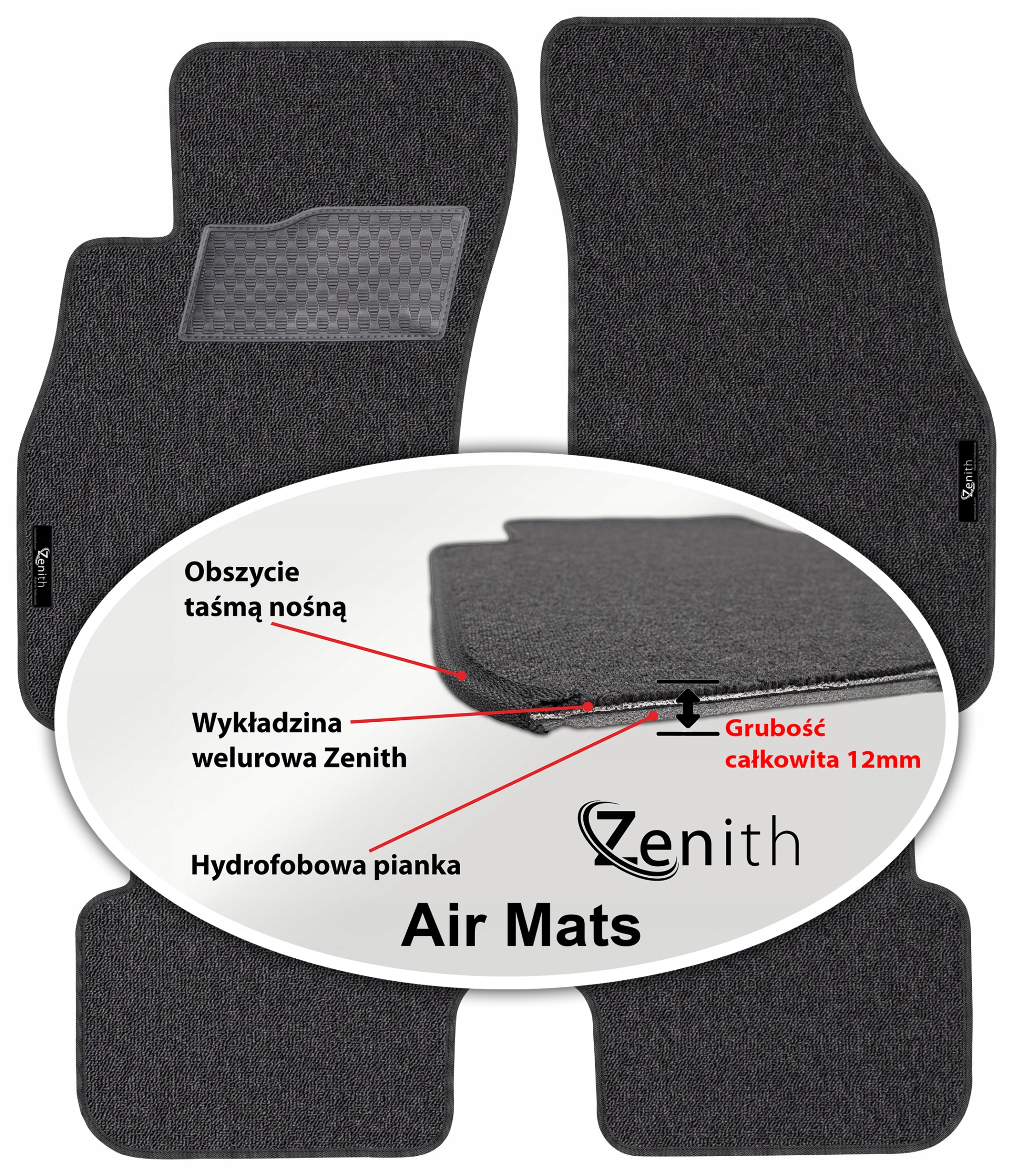 Fiat Punto III 2011-2017 Velúrové koberčeky do auta Zenith Air Mats