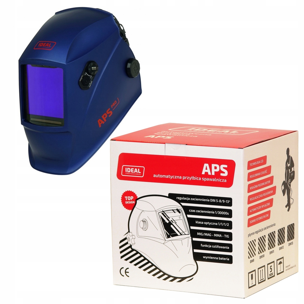 Ideal Przyłbica spawalnicza automatyczna Aps Pro 999 TrueView Niebieska Mat