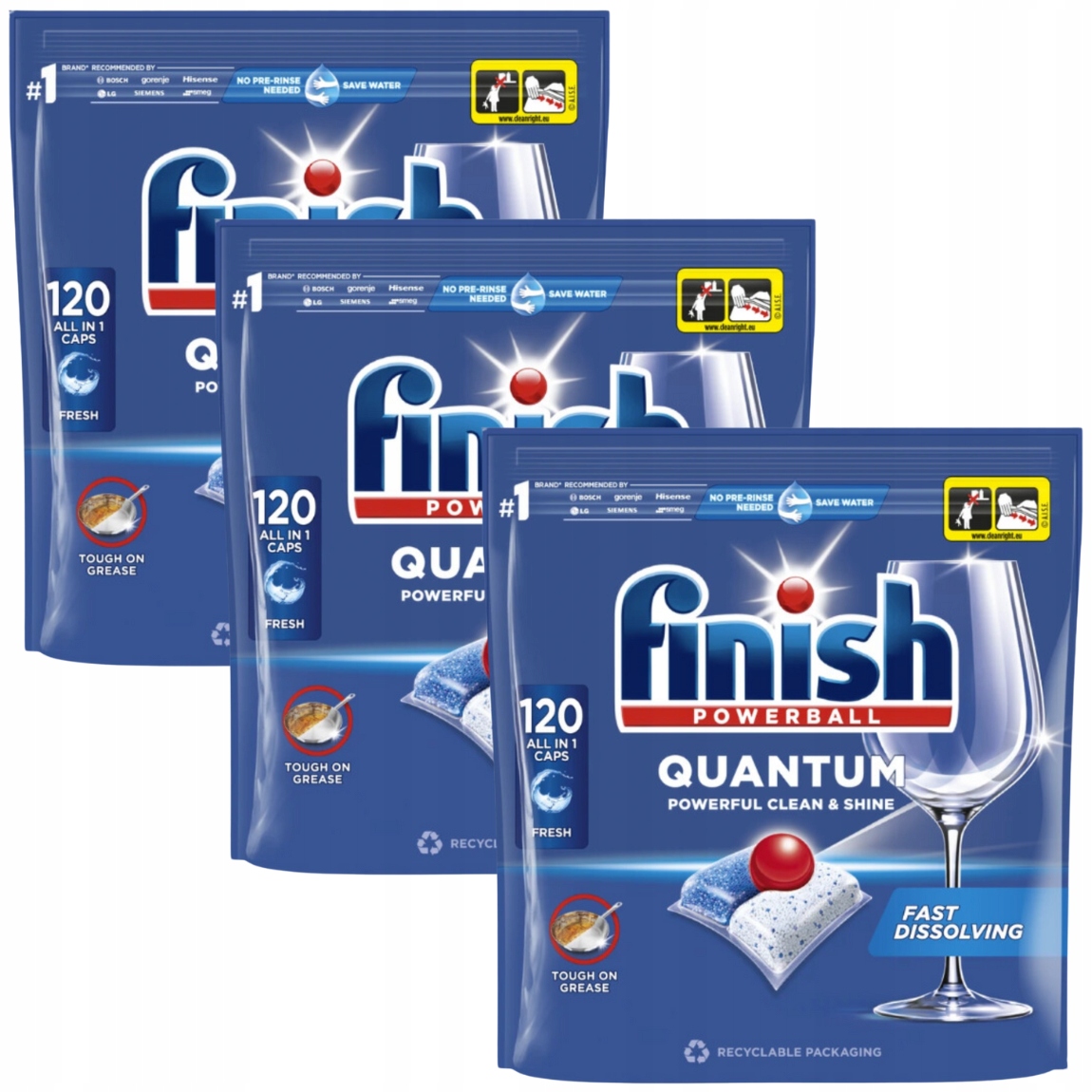 Levně Finish Kapsle na mytí nádobí v myčce nádobí Čistota bez šmouh Odstraňuje nečistoty