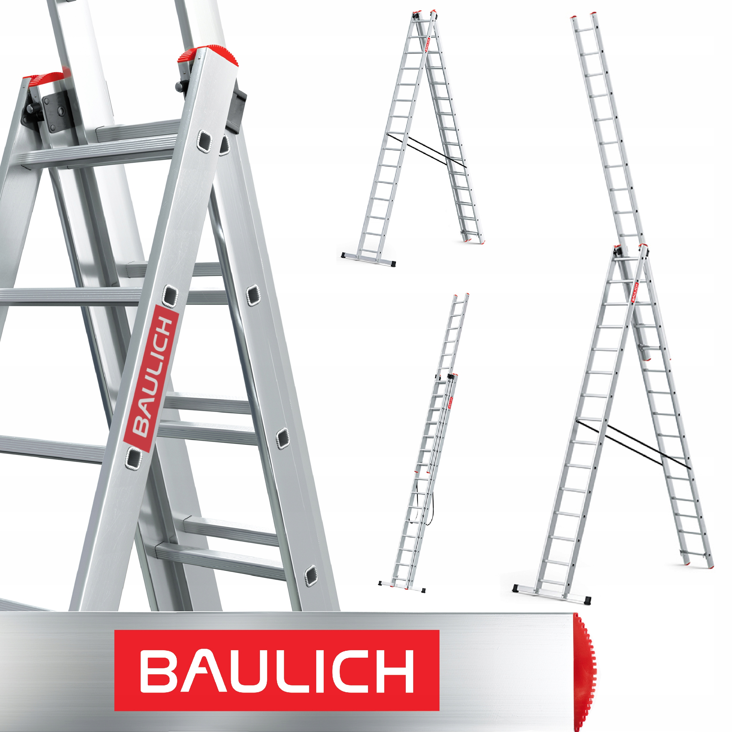 Žebřík 3x15 multifunkční Profesionální Baulich hák Bonus