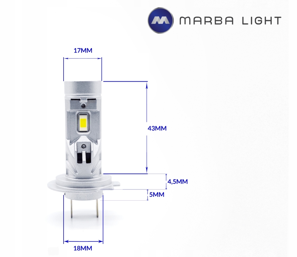 ŻARÓWKI H7 LED oryginał MOCNE CANBUS ACURA ALFA STELVIO SPIDER MITO +W5W ML Producent Marba Light
