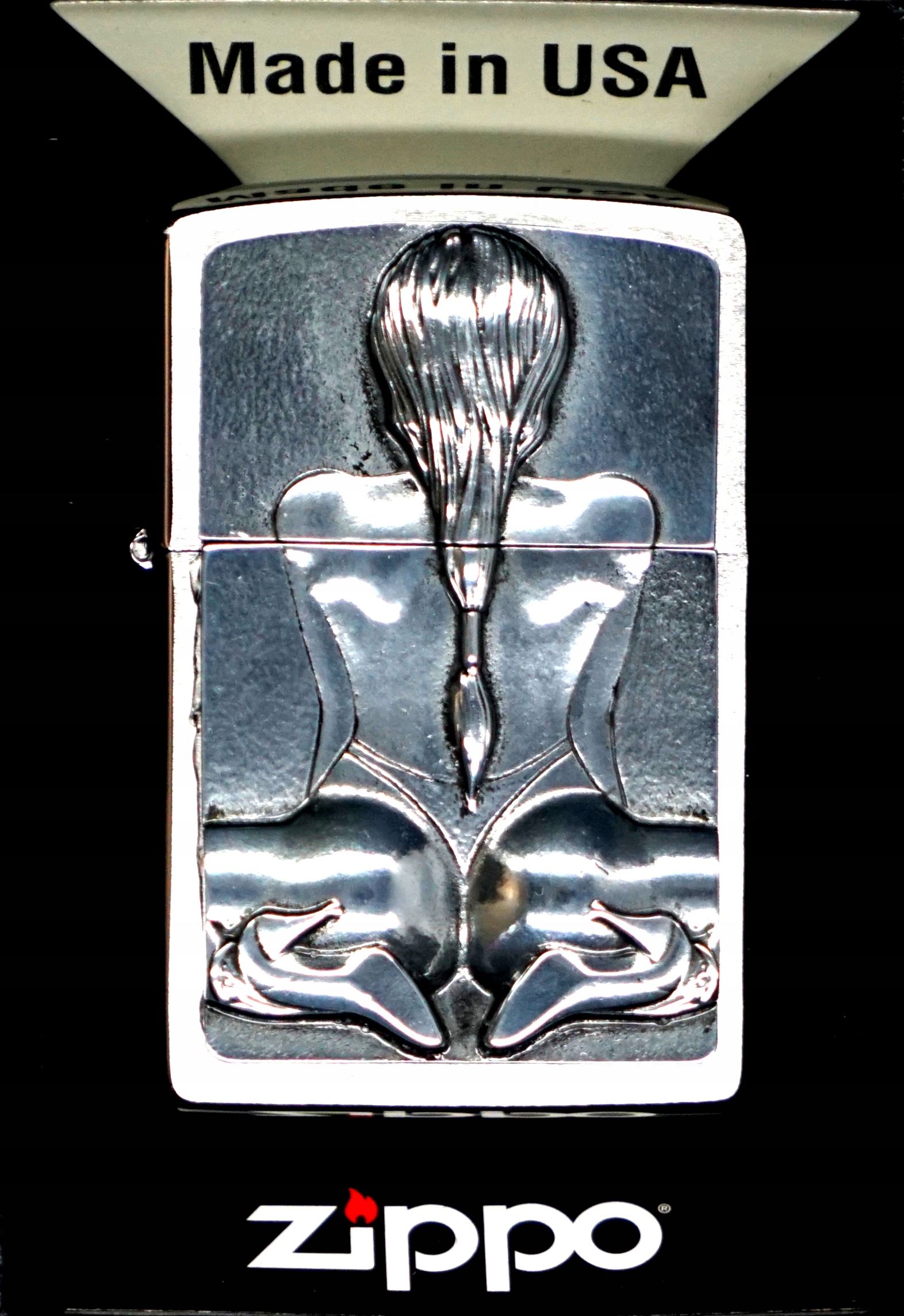 Zestaw ZIPPO Zapalniczka KNEELING GIRL EMBLEM prezentowy*nr1 Stan opakowania oryginalne