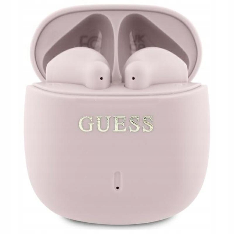 Guess Bluetooth Tws sluchátka s nabíjecím pouzdrem a logem, růžová