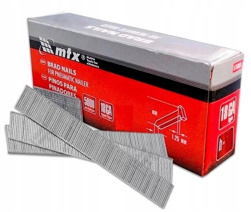 GWOŹDZIE DO GWOŹDZIARKI TYP 18GA 5000szt 30mm