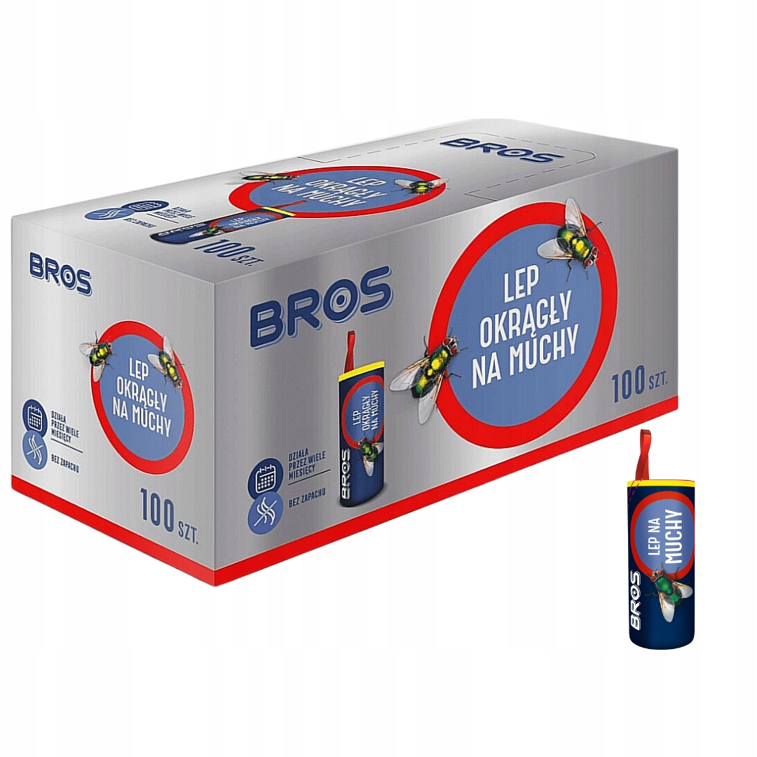 BROS LEP OKRĄGŁY NA MUCHY 100 sztuk