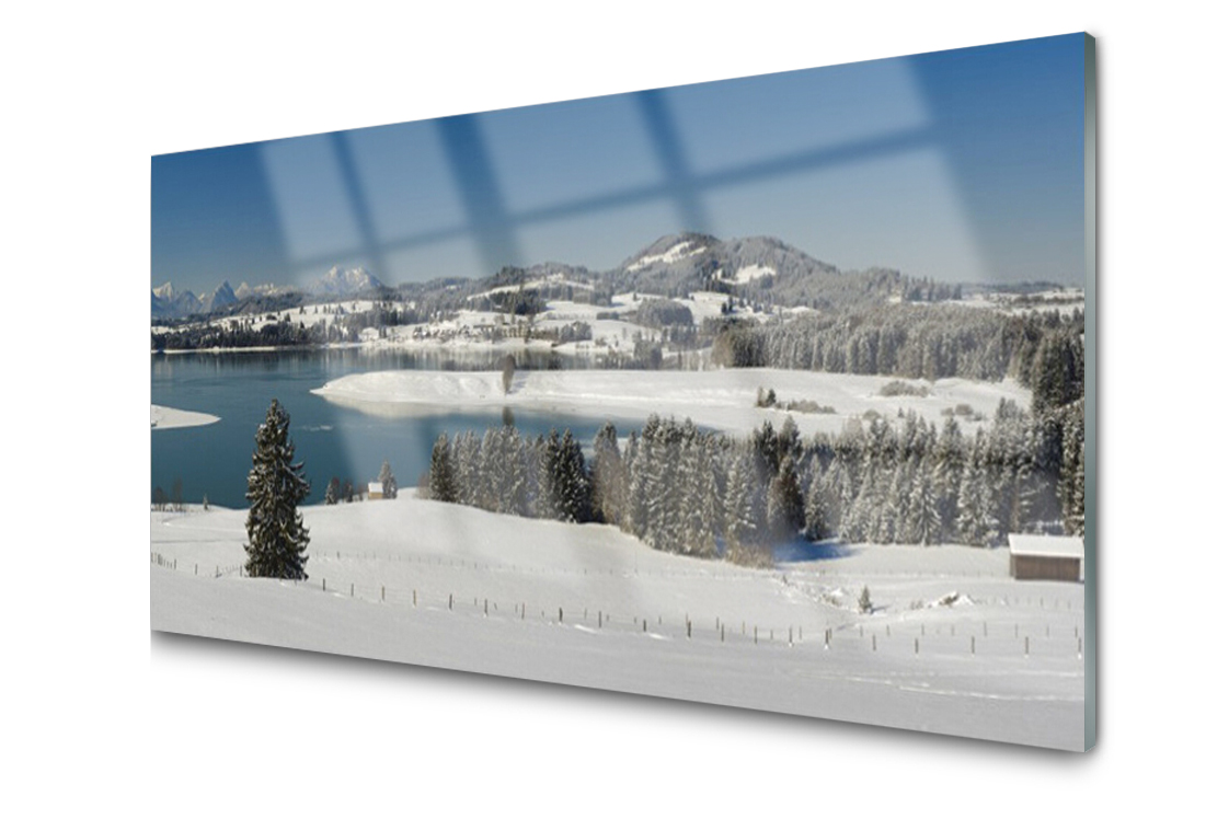 Sklenený panel Doska Jazero Sneh Hory 120x60