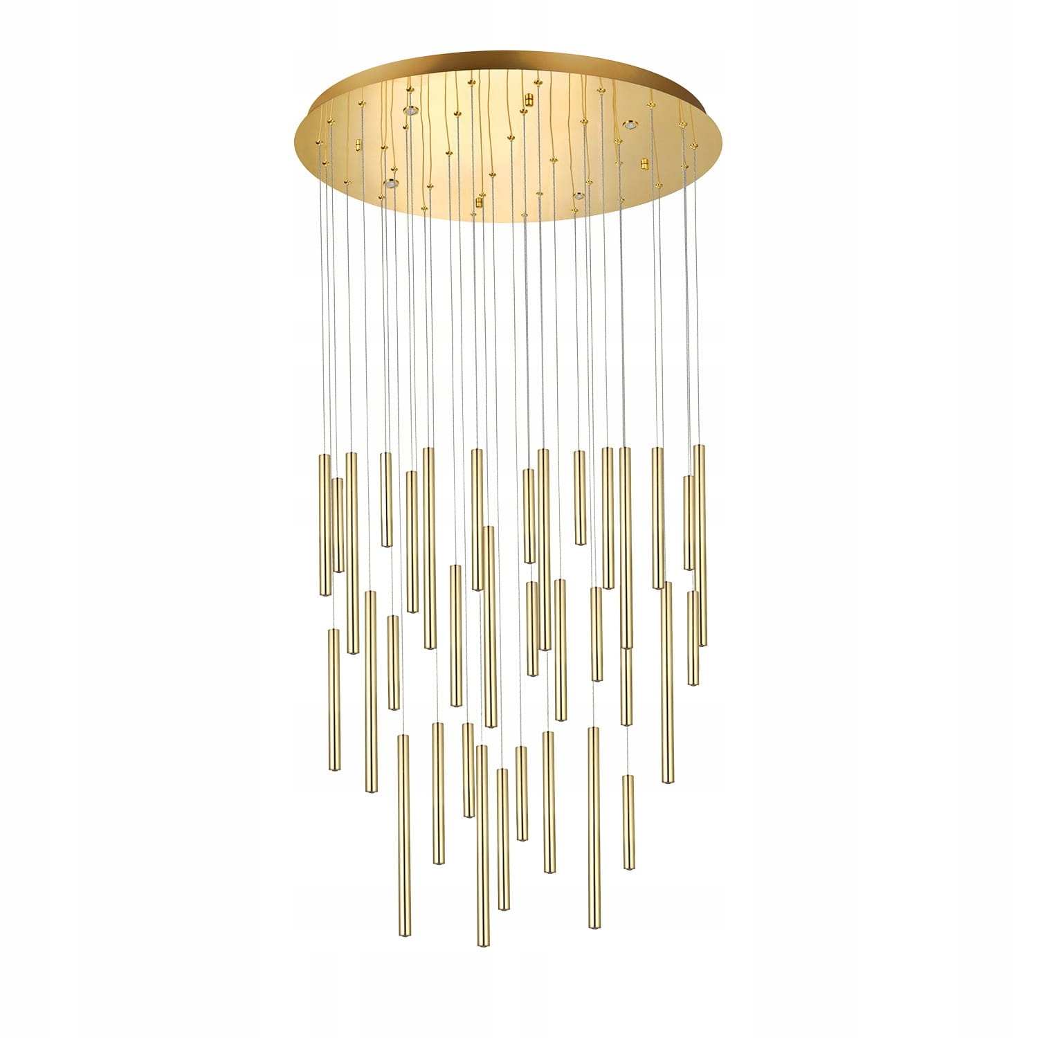 Lampa wisząca złota z kloszami rurkami Led 160W do dużego salonu AZzardo