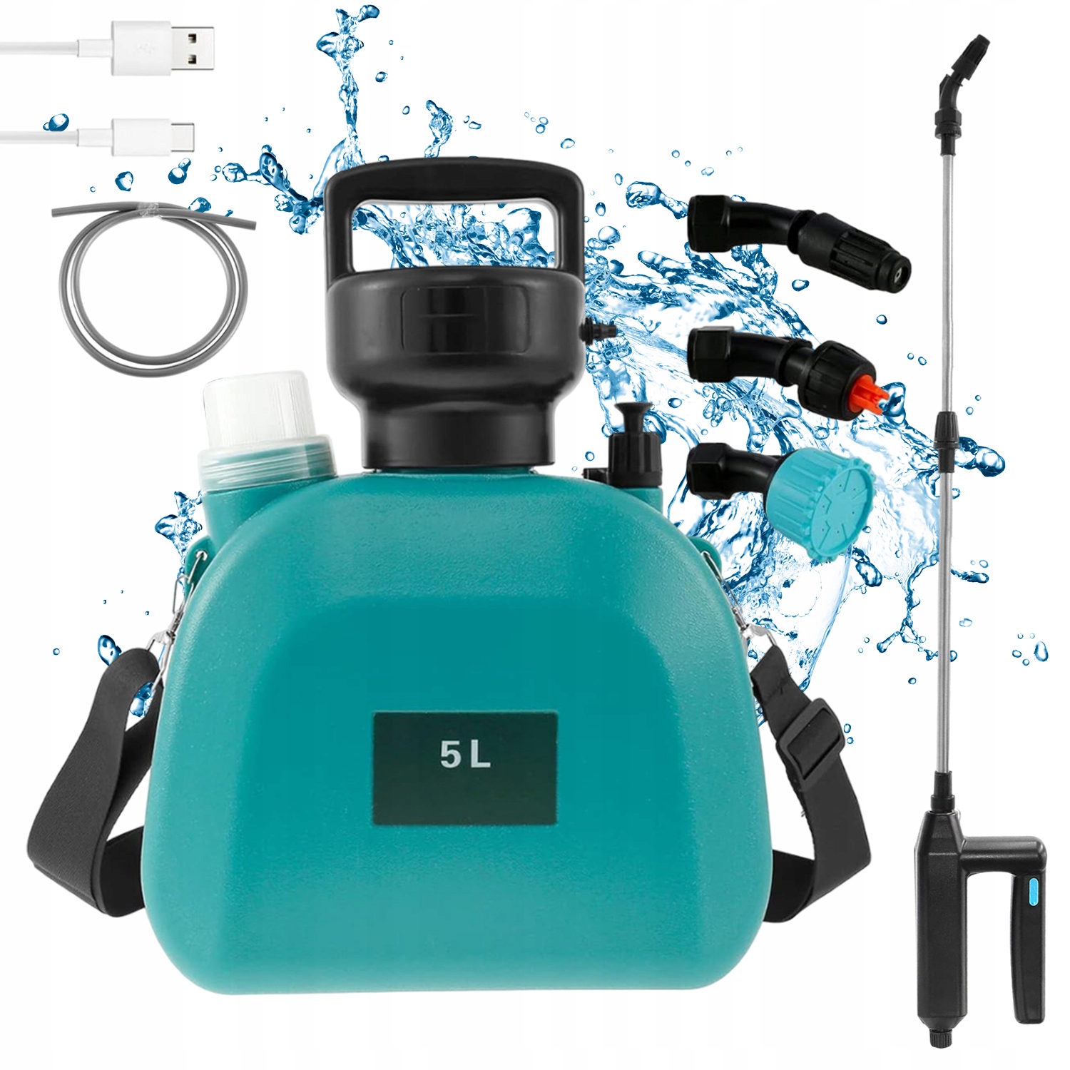 Elektrický Tlakový Postřikovač Na Rostliny 5 L Se 3 Tryskami