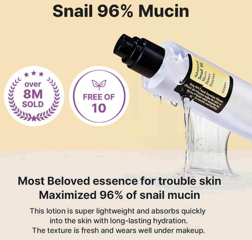 СOSRX Advanced Snail 96 Mucin Power Essence 100 ml Opakowanie butelka z pompką