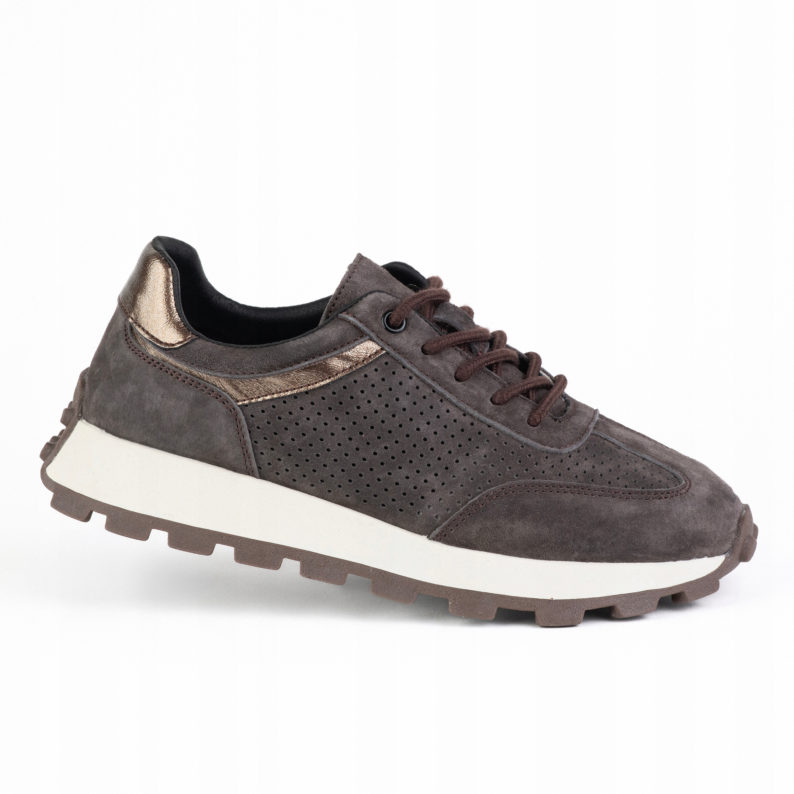 Dámské sportovní tenisky Goodin GD-XF-224 kůže semiš casual hnědá 37