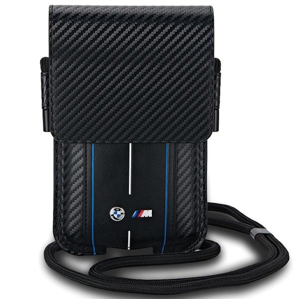 Torebka Na Smartfon Dokumenty Bmw Wallet Bag Carbon Blue Stripes Czarna