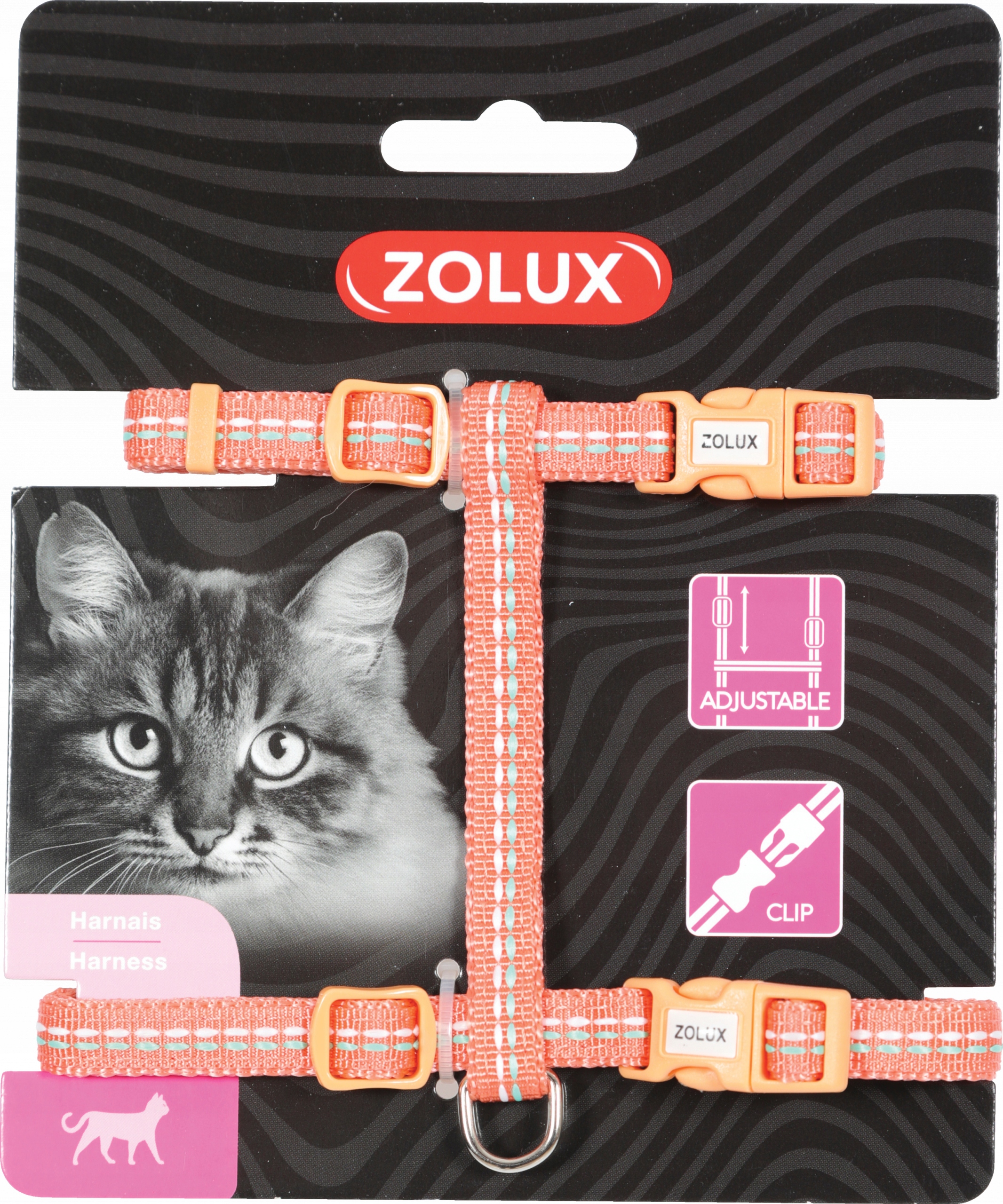 

Zolux Szelki nylon regul. Tempo kol. pomarańczowy