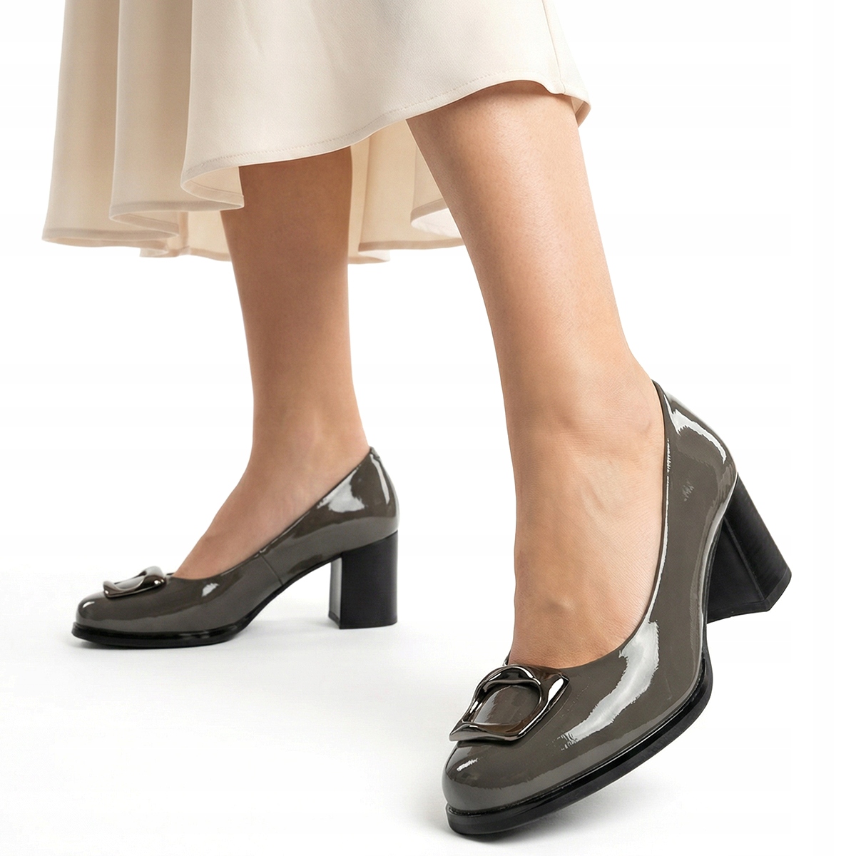 Boty na stabilním podpatku Modne klasické fango měkké Wojtyłko 37