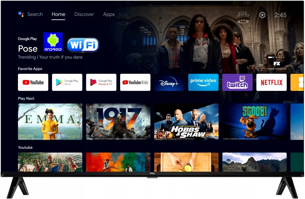 Telewizor TCL 32S5400A 32" LED Android Smart WiFi TV Liczba złączy HDMI 2