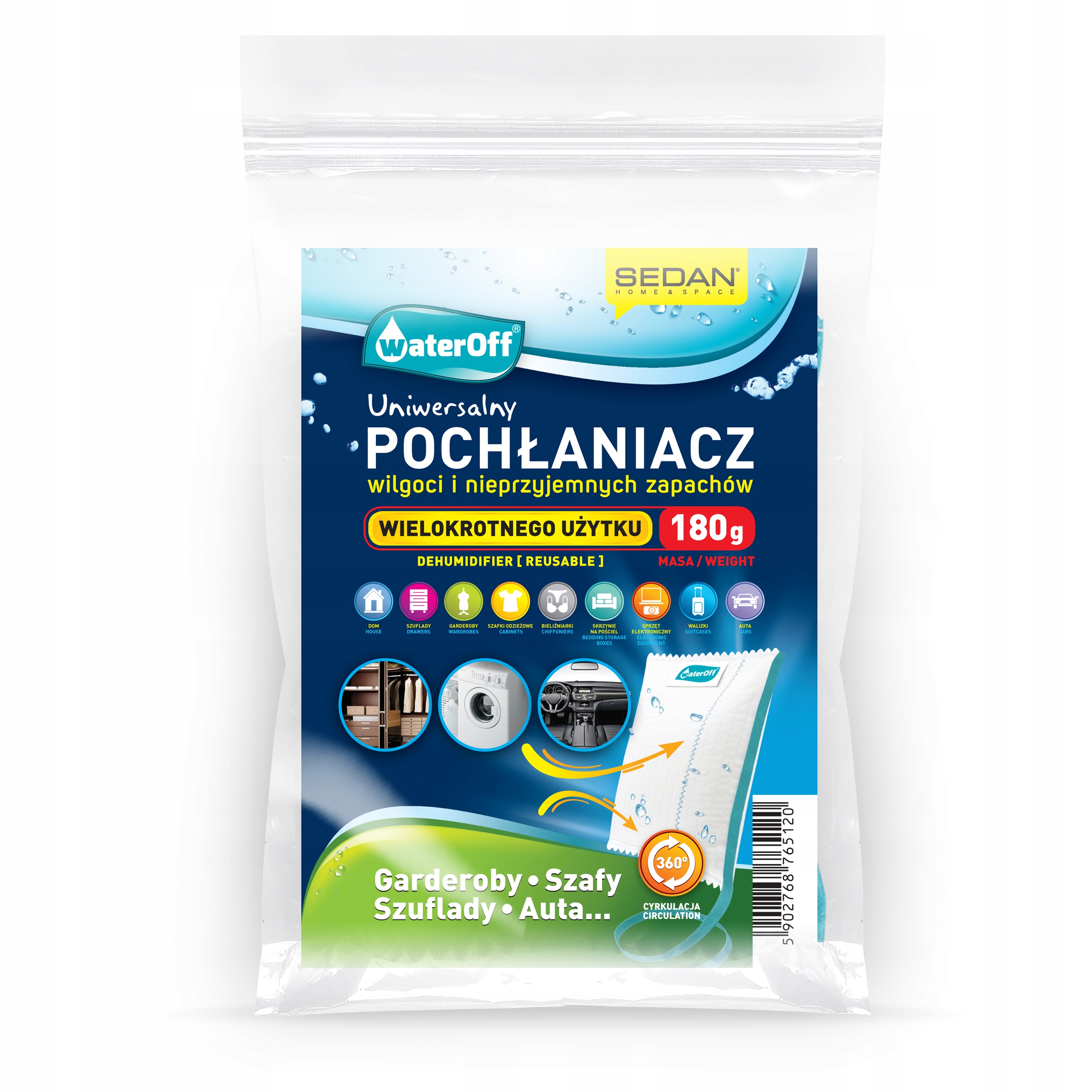 POCHŁANIACZ WILGOCI WIELOKROTNEGO UŻYTKU waterOFF Marka Sedan