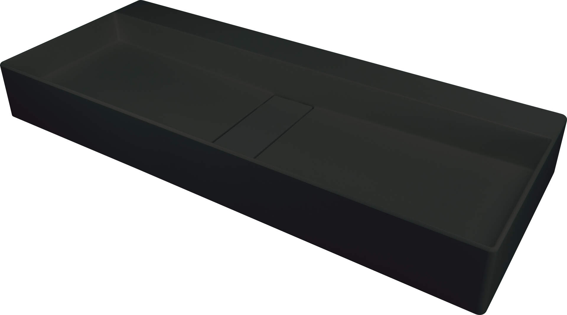 Granitová umyvadlová deska Nero 80x40 cm s maskovací deskou, hydrofobní