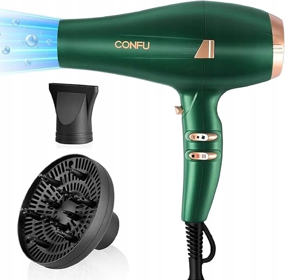 Vysoušeč vlasů 2300 W Confu KF-5913 ionizace zelený