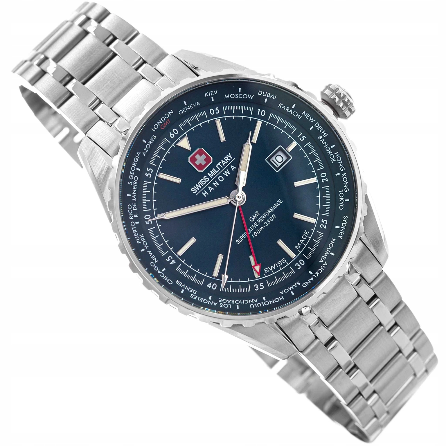 Pánské Hodinky Swiss Military Hanowa Afterburn Gmt SMWGH0003204 Datumovka