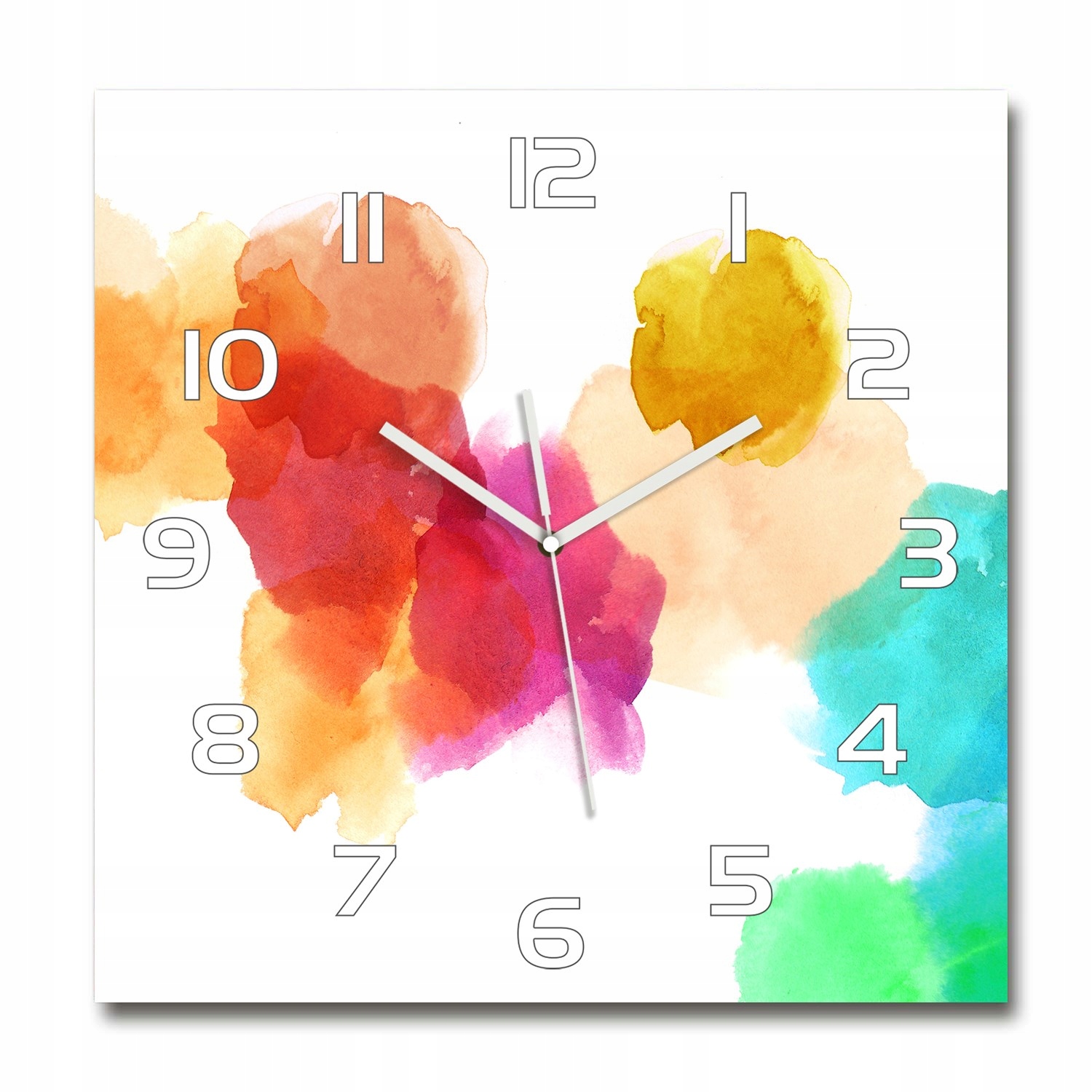 

Zegar ścienny ze szkła, duży Kolorowe plamy 60x60