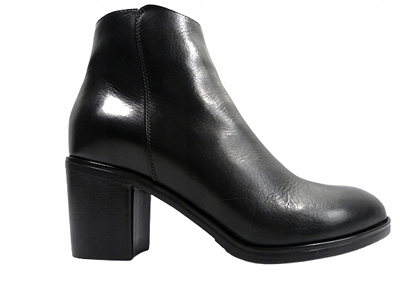 Kotníkové Boty Sala 38 černé kožené dámské kotníkové boty na kotníku, zateplené boty