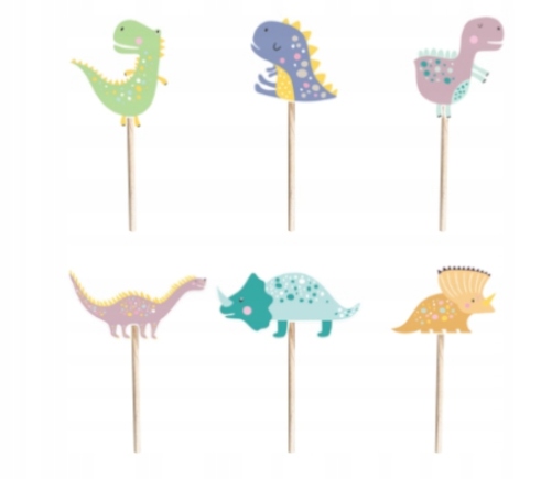 

Topper na tort dinozaury pikery 6szt urodziny