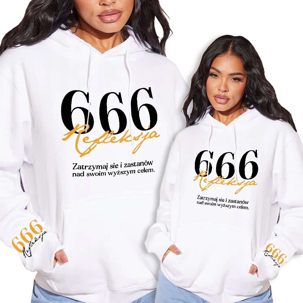 Mikina Bílá S Kapucí 666 Reflexní S