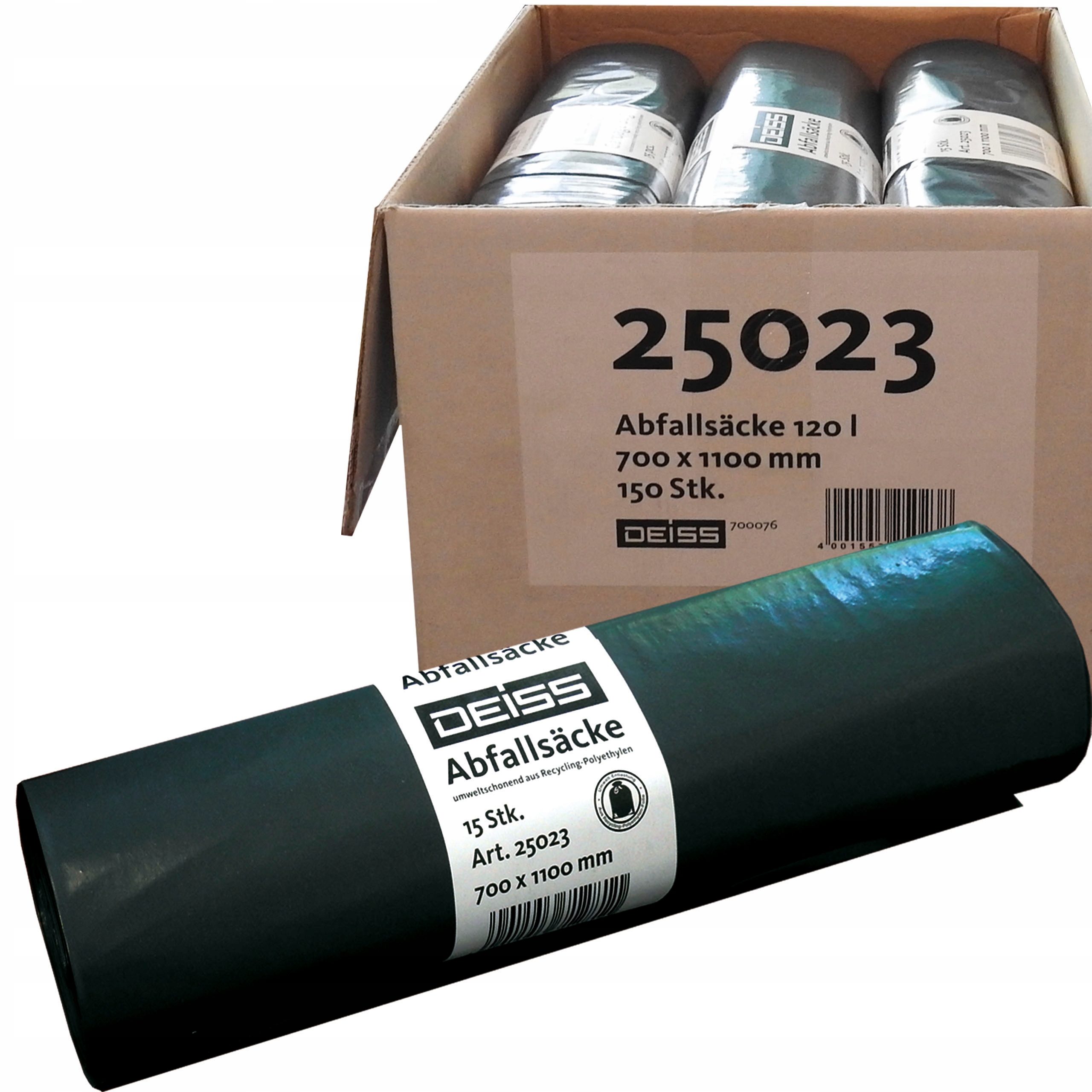 worki na śmieci 120L A'15szt 60 mikr 10 rolek