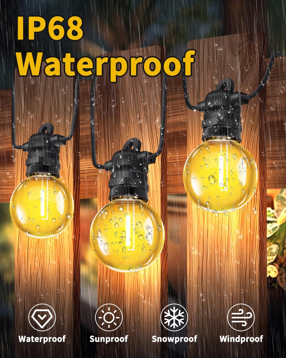 BOWFAR Lampa Zewnętrzna 15M G40 Żarówki IP68 Dimmable na Balkon Ogród — miniatura 2