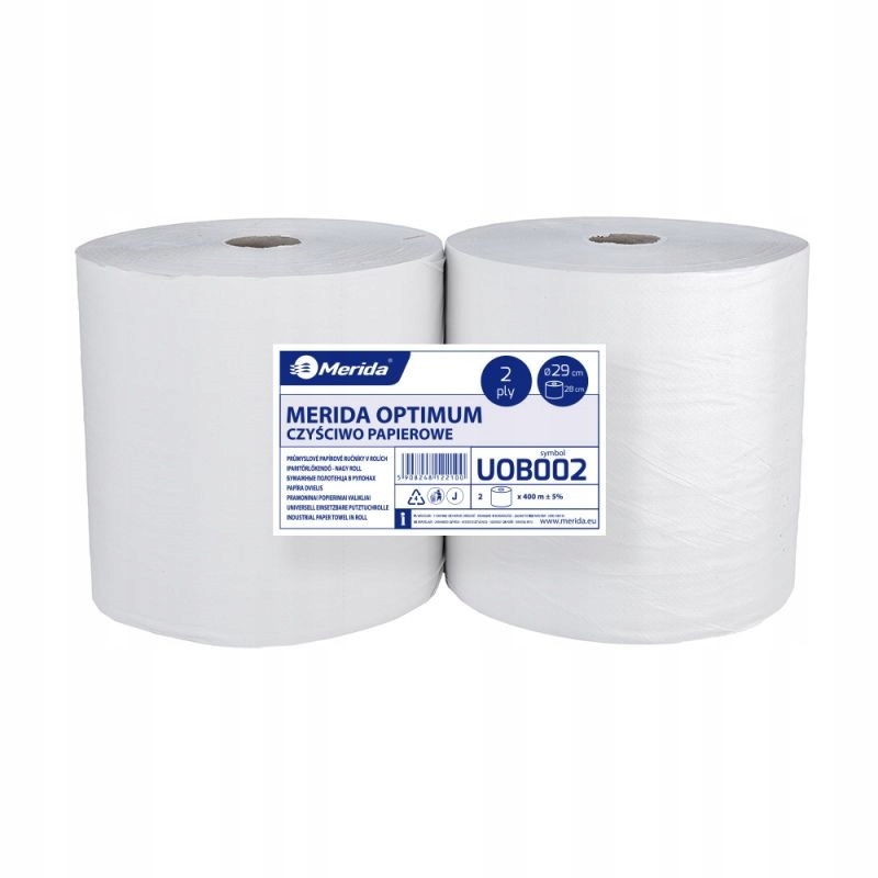 MERIDA CZYŚCIWO PAPIEROWE OPTIMUM BIAŁE ŚR. 29 CM, DŁUGOŚĆ 400 M, DWUWARSTW