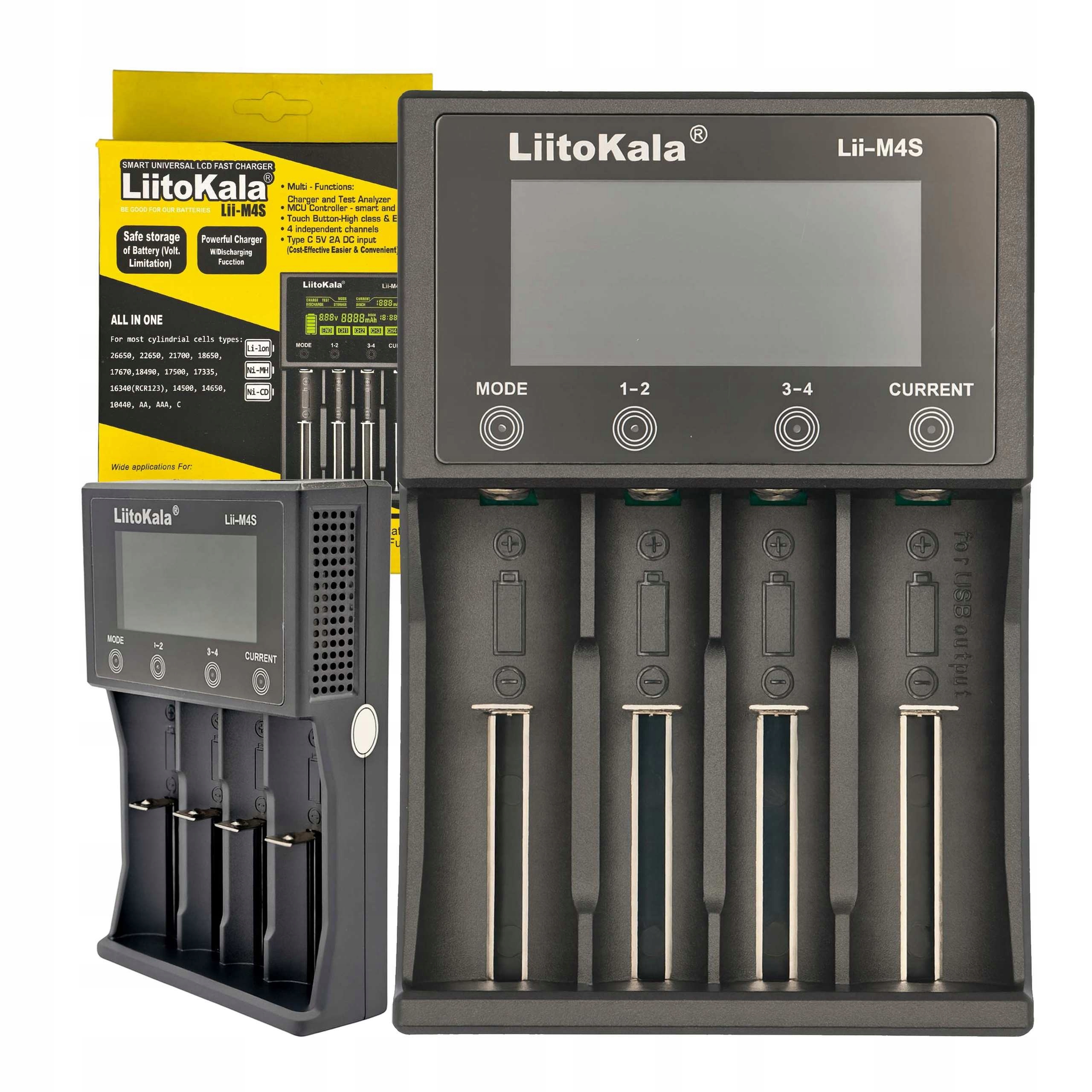 Ładowarka do baterii akumulatorów uniwersalna LiitoKala Lii-M4S 18650 Aaa