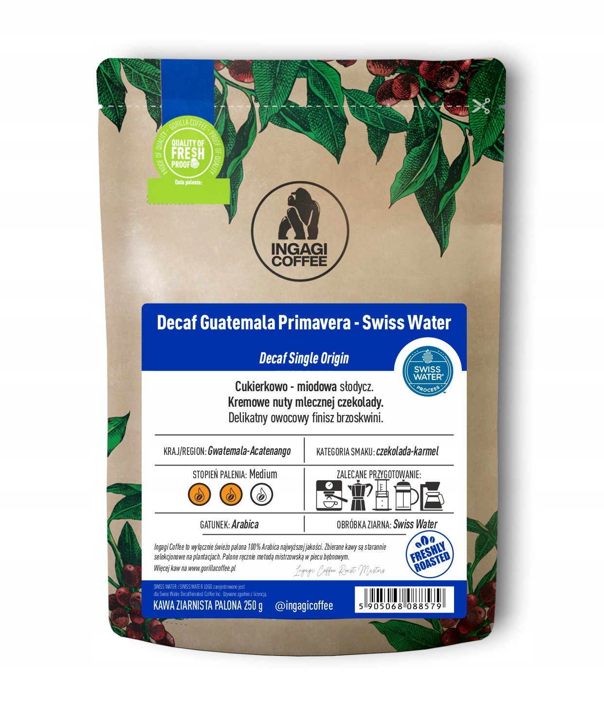 Levně Káva bezkofeinová Guatemala Primavera Swiss Water 1 kg zrno