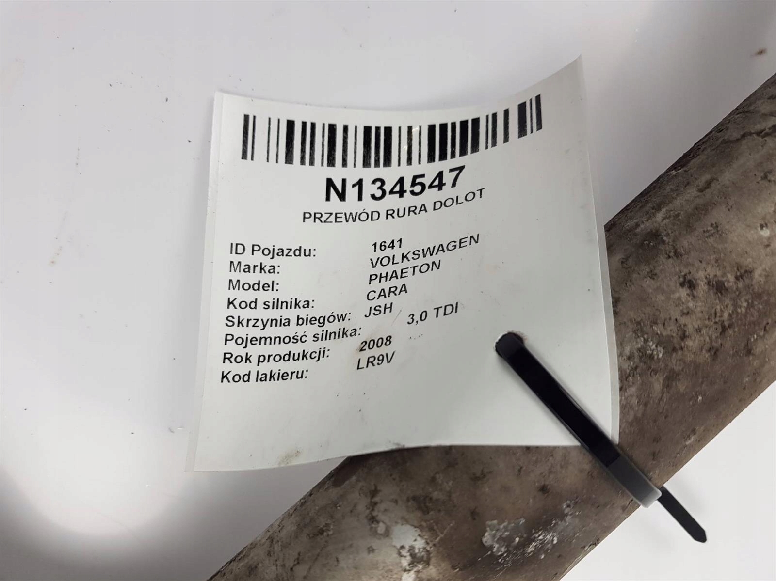 PRZEWOD RURA DOLOT 3D0145834T VOLKSWAGEN PHAETON Car type Passenger cars