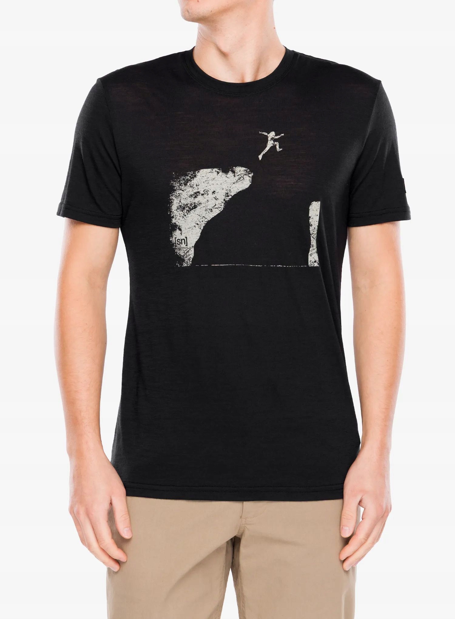 Merino tričko Super.natural Jumping Jack Tee jet black/feather grey M