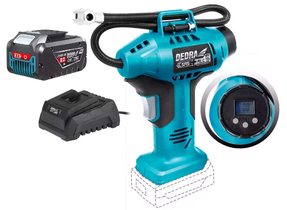 DEDRA Kompresorek, pompka AKU 18V SAS+ALL 8AH