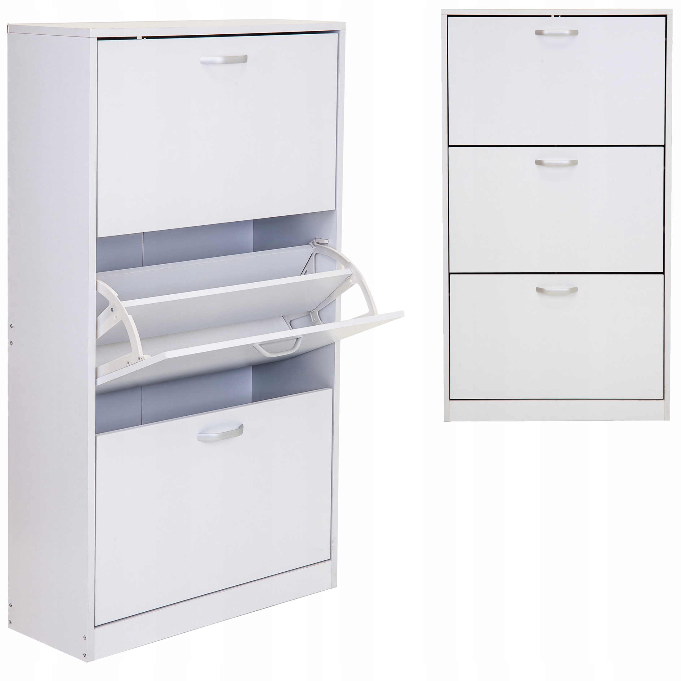 Skrinka na topánky regál 3 Komory Obuv komoda priestranná do predsiene Regál