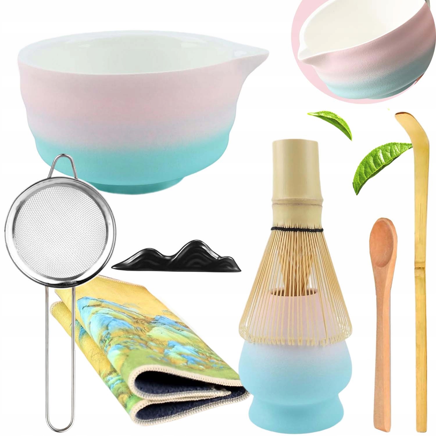 Levně Dárková Sada 8 Ks Pro Přípravu Čaje Matcha, Sada Na Matcha, Lžička