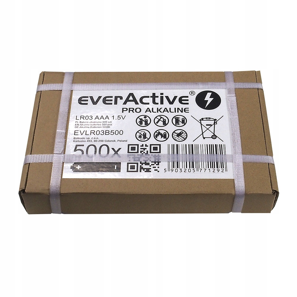 500x Alkalická baterie Everactive Aaa LR03