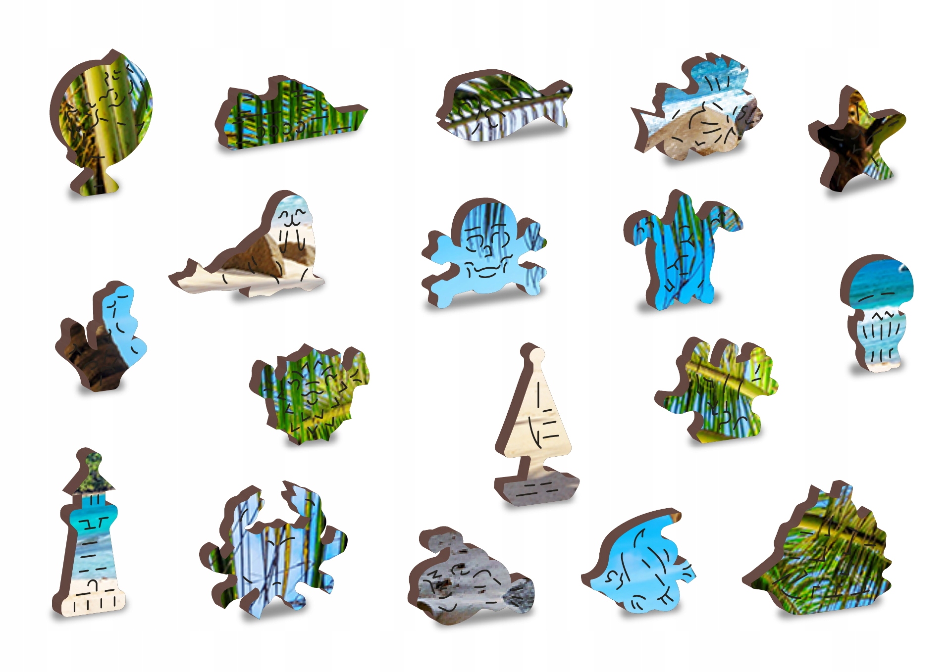 Puzzle Drewniane Paradise Island Beach 500 +5 el Kolekcja Ocean