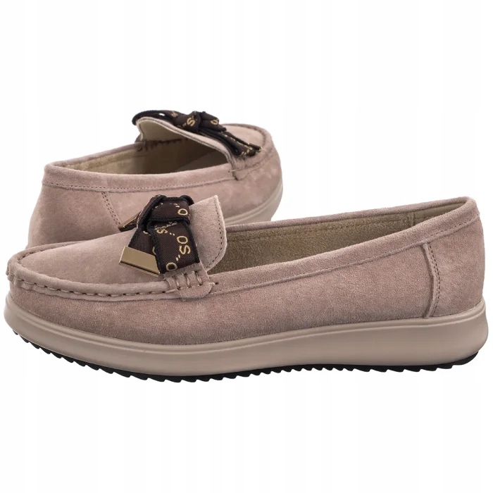 Dámské semišové boty Mokasíny Filippo Béžové DP6457/25 Be